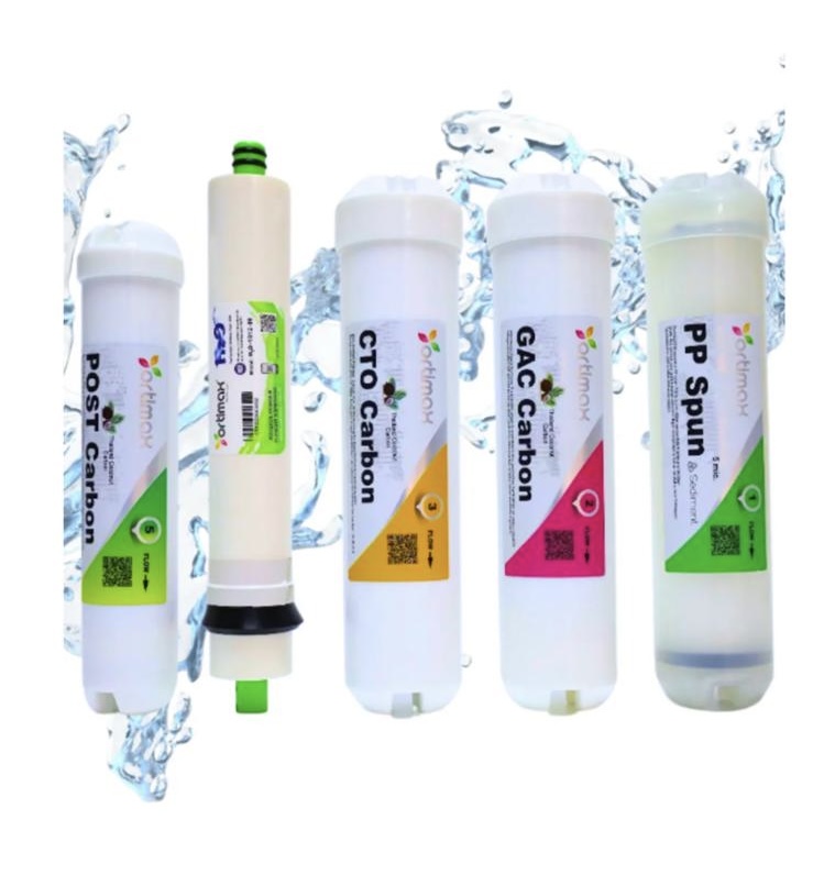 ortimax 5'li su arıtma filtre seti – pp sediment, gac, cto karbon, membran ve post karbon
